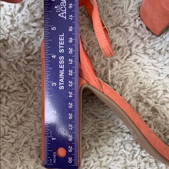 Coral suede strappy block heel sandals - Picture 6 of 6